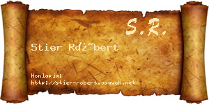 Stier Róbert névjegykártya
