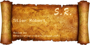 Stier Róbert névjegykártya